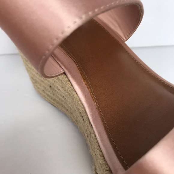 Steve Madden Woven Wedge Sandal Pink Satin Straps - Picture 14 of 16
